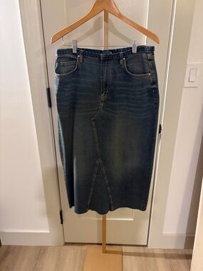 Cotton On womens Straight denim Skirt - Dark Blue